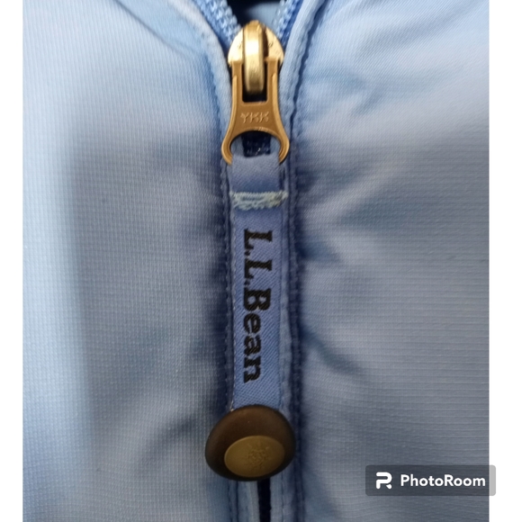 LL Bean Ski Snow Size Medium Light and Dark Blue Colorblock Hooded Ski Snow Coat - Picture 2 of 16